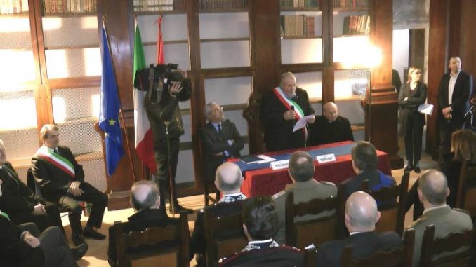 Medaglie d'onore al ricordo di Enrico Fiorucci e Marsilio Traversini, Giornata della Memoria I familiari erano accompagnati, per Gubbio dall'assessore Augusto Ancillotti, e per Bastia Umbra, dal sindaco, Stefano Ansideri