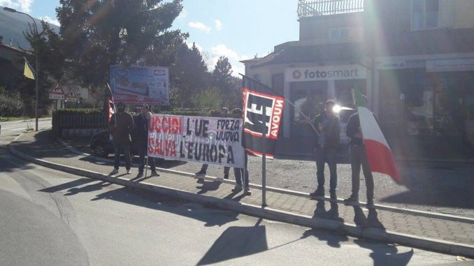 Forza Nuova Gualdo Tadino, presidio contro UE e immigrazione