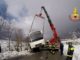 Incidente a Sigillo per la neve, autobus recuperato dai Vigili del fuoco, due feriti