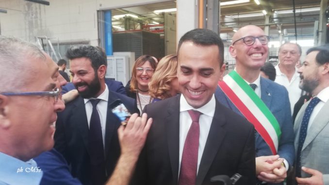 Luigi Di Maio, ministro del lavoro, visita la Tagina di Gualdo Tadino