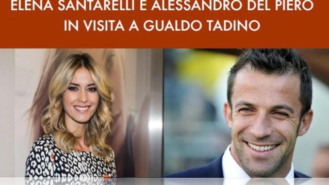 Elena Santarelli e Alessandro Del Piero in visita a Gualdo Tadino