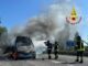 Incendio furgone sulla Flaminia Nord a Gualdo Tadino
