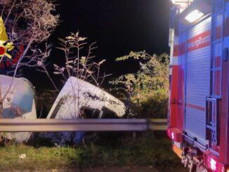 Incidente stradale su SP 240 Gubbio semirimorchio esce di strada
