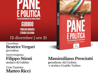 Matteo Ricci presenta il suo libro Pane e Politica oggi a Gubbio