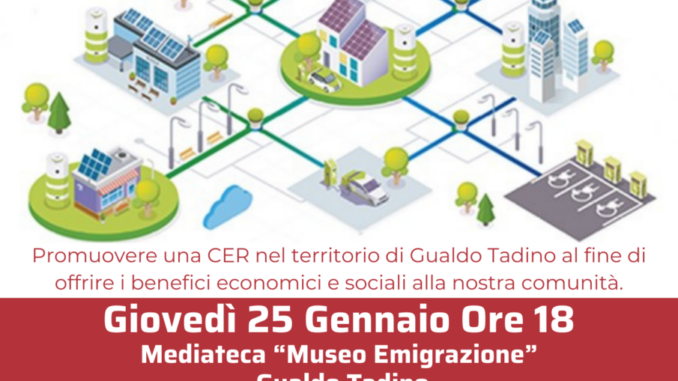 Comune di Gualdo Tadino, presenta Comunità Energetica Rinnovabile 