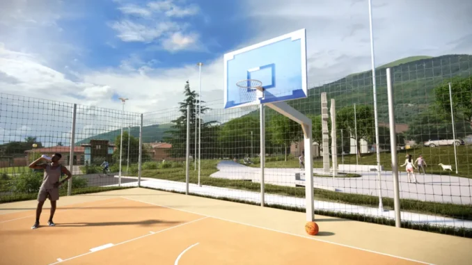 Uno skate park e un campo da basket in via Paruccini