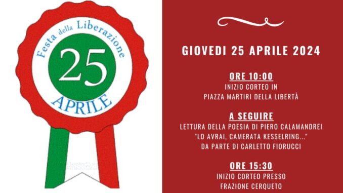 Gualdo Tadino celebra il 79° anno della Festa della Liberazione