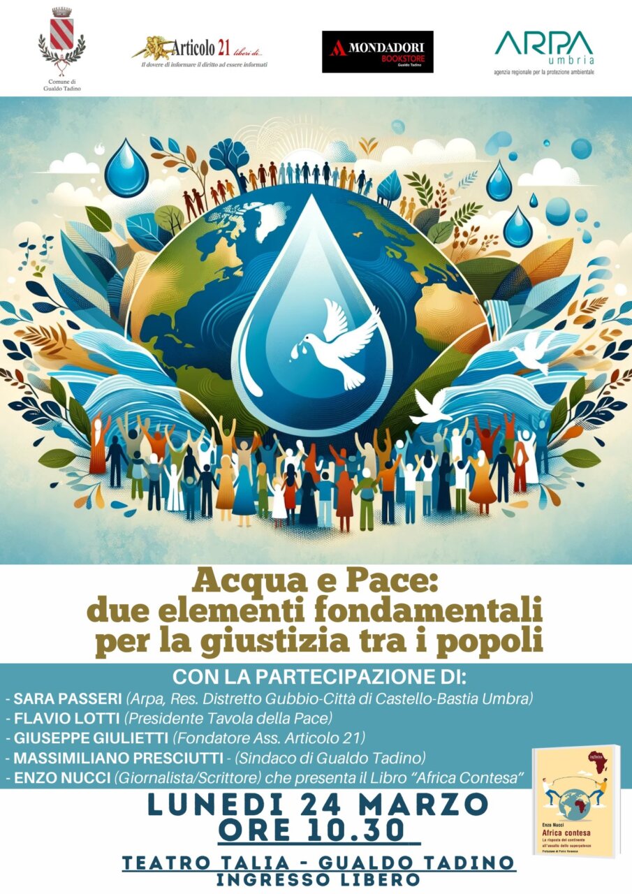Gualdo Tadino, Acqua e Pace un incontro per riflettere sulla giustizia tra i popoli