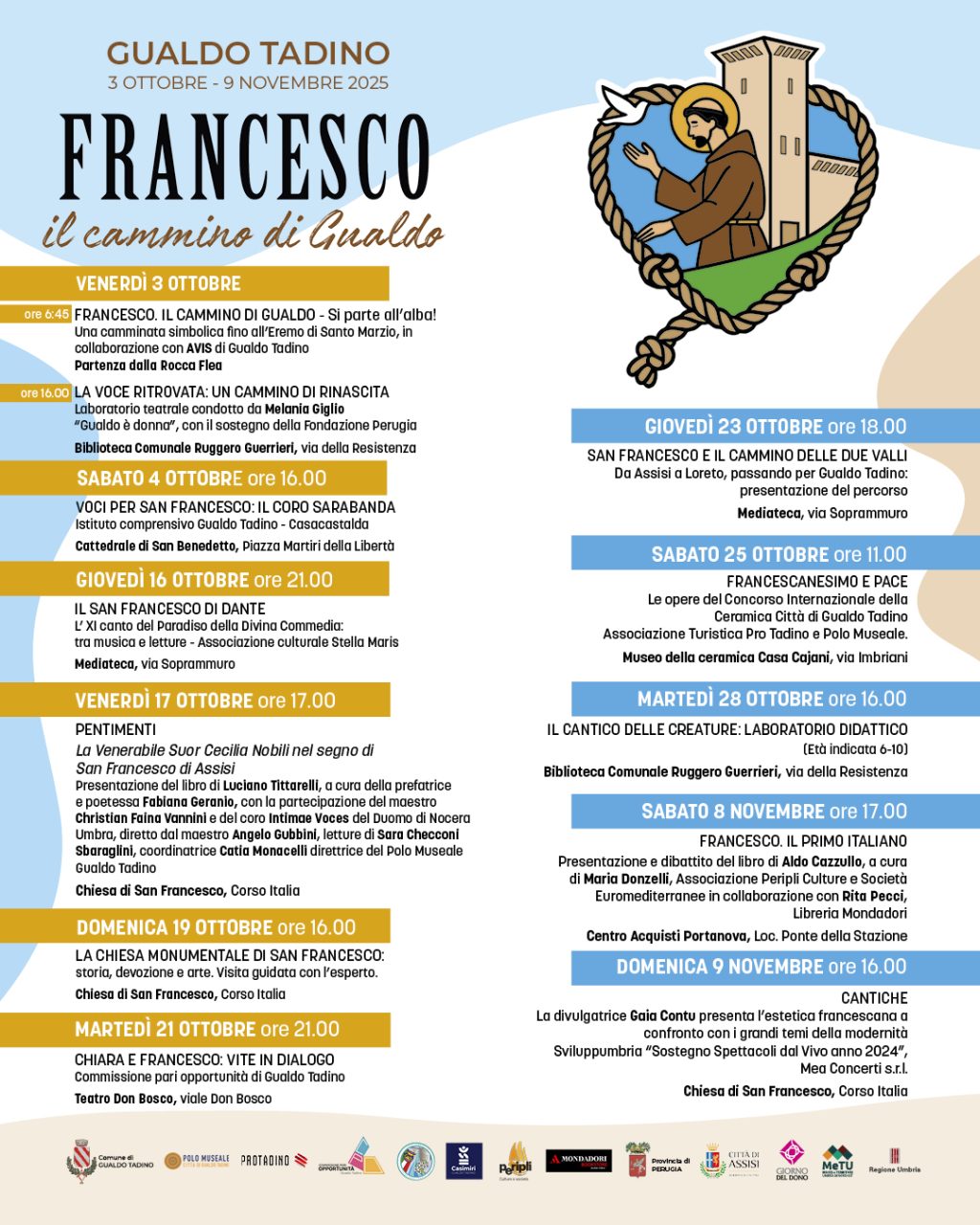 Gualdo Tadino omaggia San Francesco con eventi e memoria
