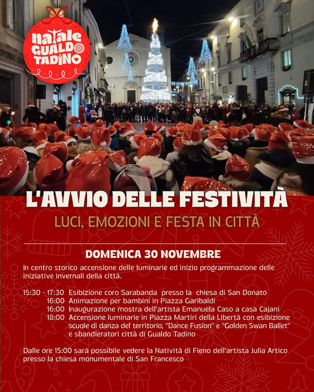 Gualdo Tadino inaugura il Natale con luci, arte e tradizione