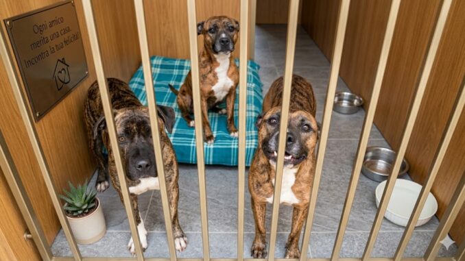 Pitbull di Gubbio cercano famiglia dopo la morte del padrone