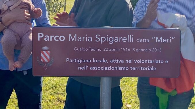 Intitolato a Maria Spigarelli il parco cittadino di Cerqueto